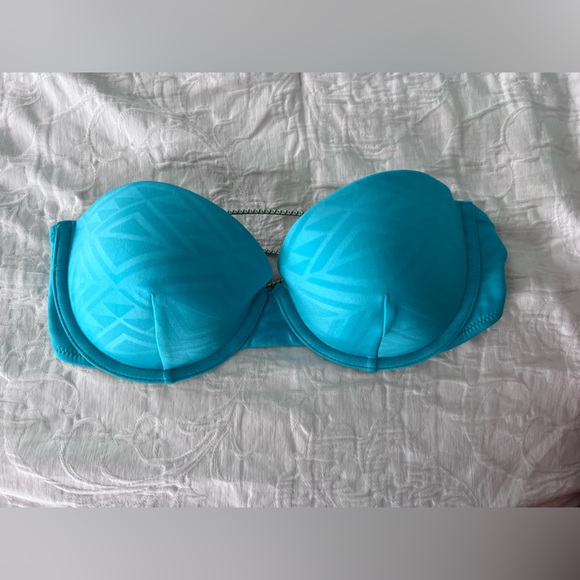Victoria S Secret Swim Vibrant Blue Padded Pushup Bandeau Bikini